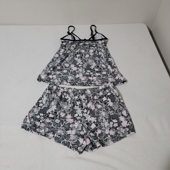 M Laura Ashley Sleep set Cami shorts floral bow - Picture 4 of 10